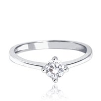 MINET Złoty pierścionek zaręczynowy z białego złota z białą cyrkonią Au 585/1000 rozm. 17 - 1,60g