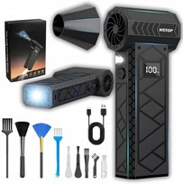 Mini Dmuchawa Turbo Wyświetlacz Lcd 4 Tryby Mocy Latarka Zestaw Czyścików
