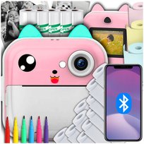 MINI DRUKARKA TERMICZNA APARAT NATYCHMIASTOWY DLA DZIECI + 18 ROLEK