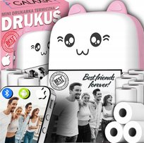 Mini Drukarka Termiczna Do Zdjęć Przenośna ORYGINALNY 11 ROLEK PINK