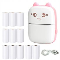 Mini Drukarka Termiczna DRUKUŚ ORYGINALNY Do Zdjęć Przenośna + 11 ROLEK