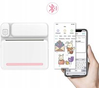 Mini drukarka termiczna przenośna dla dziecka C19 różowa Bluetooth Drukuś