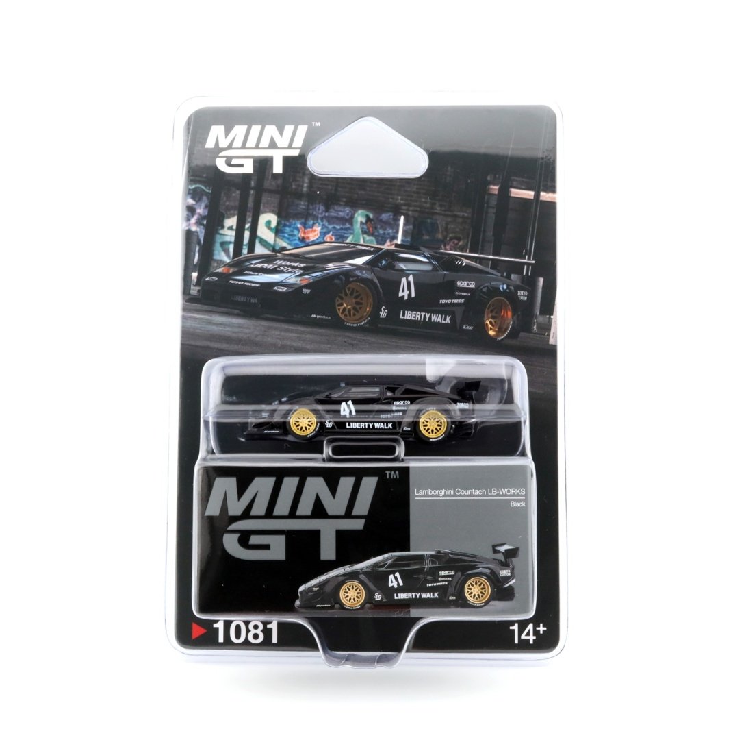 MINI GT Lamborghini Countach LB-WORKS Liberty Walk Black LHD MGT01081 ...