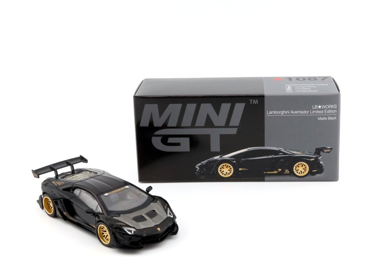 MINI GT LB WORKS Lamborghini Aventador Limited Edition Matte Black