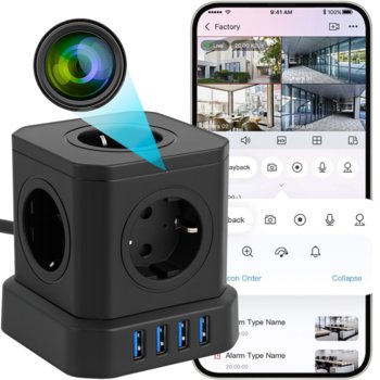 MINI KAMERA WIFI SZPIEGOWSKA UKRYTA W LISTWIE GNIAZDKU ANDROID PODGLĄD ŻYWO - Spreest