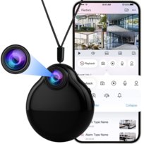 MINI KAMERA WIFI SZPIEGOWSKA W NASZYJNIKU CZUJNIK RUCHU PODGLĄD NA TELEFON