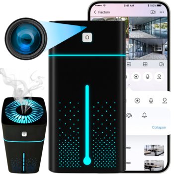 MINI KAMERA WIFI SZPIEGOWSKA W NAWILŻACZU CZUJNIK RUCHU PODGLĄD NA TELEFON - Spreest