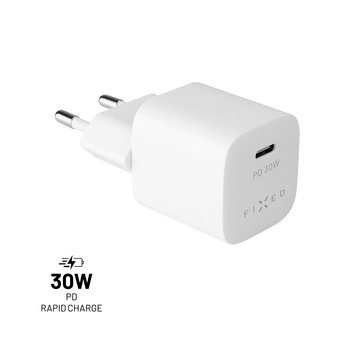 Mini ładowarka sieciowa FIXED z wyjściem USB-C i obsługą PD, 30 W, biała - FIXED