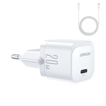 Mini Ładowarka Usb C 20W Pd Z Kablem Usb C - Lightning Joyroom Jr-Tcf02 | Biała - JoyRoom