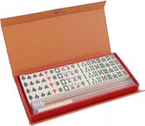 Mini Mahjong – gra podróżna z kostkami, 4 stojaki, walizka