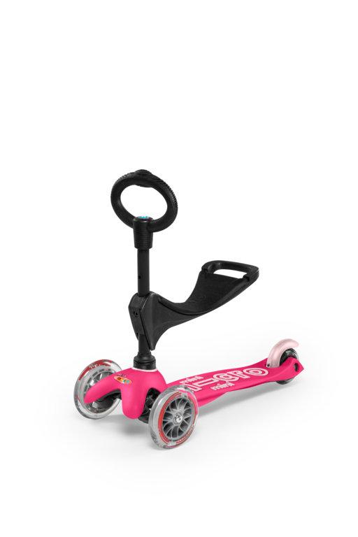 Mini Micro Deluxe 3w1, jeździk i hulajnoga trójkołowa, Pink