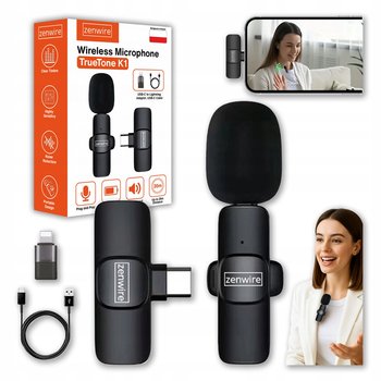 Mini Mikrofon Krawatowy Bezprzewodowy Pojemnościowy Telefon Komputer USB-C - Zenwire