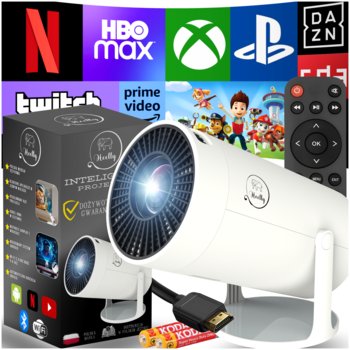 Mini Projektor obrotowy LED Android WiFi BT 5.0 SMART TV - Heelly