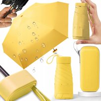 MINI SKŁADANY PARASOL MANUALNY KIESZONKOWY KOMPAKTOWY ETUI ŻÓŁTY Inna marka