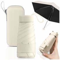 MINI SKŁADANY PARASOL MANUALNY KIESZONKOWY KOMPAKTOWY MAŁY ETUI BEŻOWY Inna marka