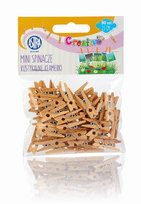 Mini spinacze drewniane 50 sztuk Astra Creativo - Rustykalne klamerki