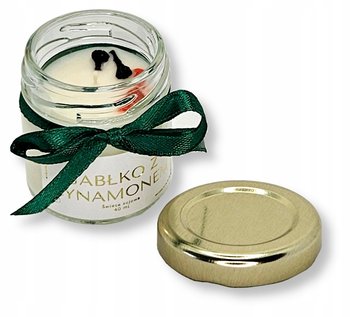 Mini Świeca Sojowa 40 ml ręcznie wykonana śwęta - zapach Jabłko z Cynamonem - Knot i Wosk