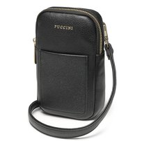 Mini Torebka Damska Na Telefon Listonoszka PUCCINI CZARNA PUCCINI