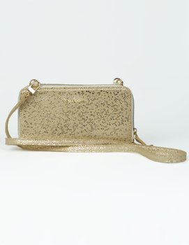 Mini torebka portfel damski marki GioVani (złota w wzory) Złoty - Giovani