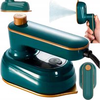 Mini żelazko turystyczne składane podróżne lekkie 50W zielono-złote