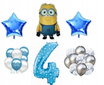 Mini Zestaw Minionki 4 Urodziny Balony DAVE - Inna marka