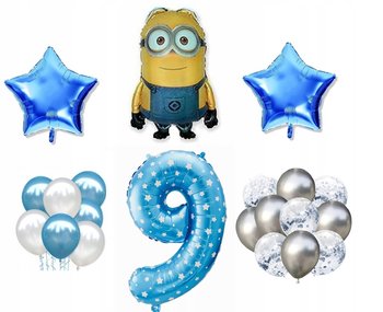 Mini Zestaw Minionki 9 Urodziny Balony DAVE - Inna marka