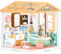 MINIATUROWY DOMEK DLA LALEK 3D ŁAZIENKA ŚWIATEŁKA DIY DO ZŁOŻENIA 105 el.