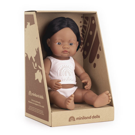 Zdjęcia - Zabawki interaktywne Miniland Lalka rdzenny Amerykanin 38 cm 