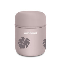 Miniland, Termos do posiłków Terra, pudrowy róż, liście, 280 ml