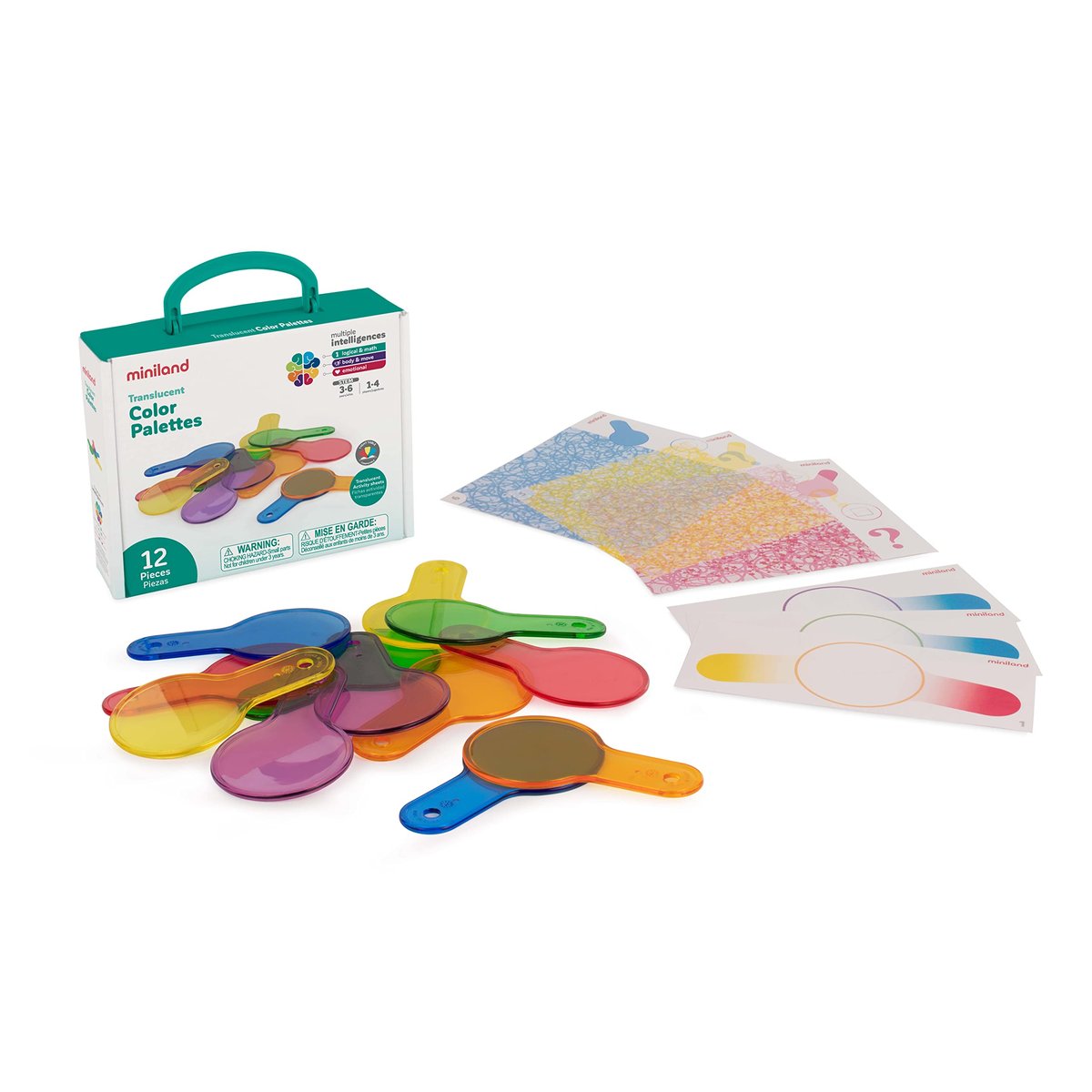 Miniland Abacolor Shapes – Juego De 5 Columnas Con Formas Y Colores Variados, Actividades Educativas Para Niños
