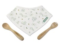 Miniland, Zestaw bambusowy łyżeczka + widelec + serwetka, Wiewiórka