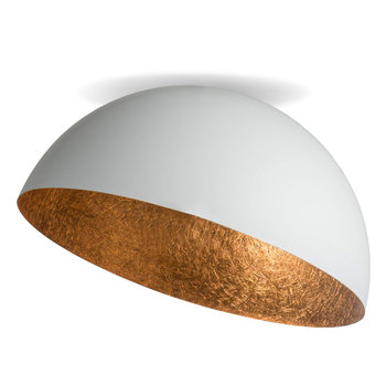 Minimalistyczna Lampa sufitowa Sfera plafon biały miedziany - Sigma