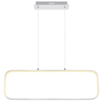 Minimalistyczna LAMPA wisząca SILLA 67262H Globo prostokątny zwis LED 24W 3000K do salonu nikiel - GLOBO