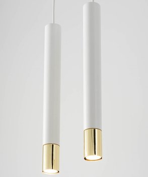 Minimalistyczna lampa wisząca Sopel Grand 33387 hol biała złota - Sigma