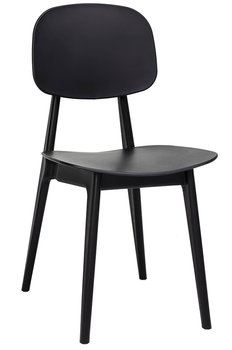 Minimalistyczne, czarne krzesło do jadalni z tworzywa sztucznego - Pallero