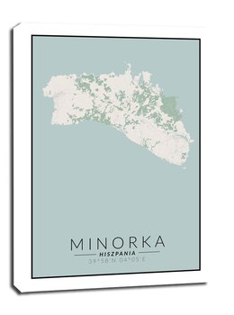 Minorka mapa kolorowa - obraz na płótnie 61x91,5 cm - Galeria Plakatu