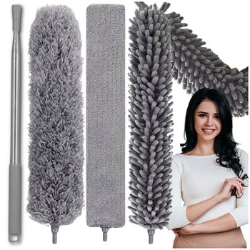 Miotełka Teleskopowa Szczotka Do Kurzu Mycia Długa Aż 280Cm + 3 Końcówki - MFINDS