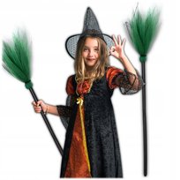 Miotła Czarownicy Wiedźmy Baby Jagi Na Halloween Akcesoria Dodatek 87Cm