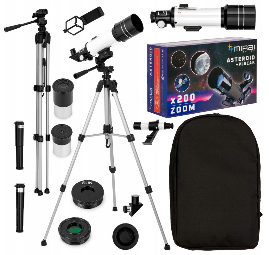 CELL FUTURE ４点セット Mirai Optics Asteroid Teleskop Edukacyjny F40070 200x PLECAK