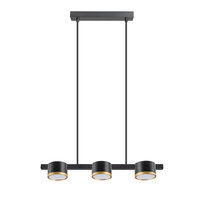Mirella 3xgx53 lampa wisząca sufitowa z żarówką led czarna/złota
