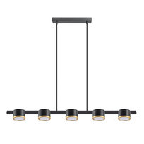 Mirella 5xgx53 lampa wisząca sufitowa z żarówką led czarna/złota
