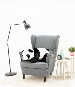 Miś Gustaw, Panda leżąca, czarny, 75 cm - Miś Gustaw