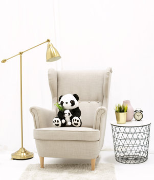 Miś Gustaw, Panda z dzieckiem, czarno-biały, 50 cm - Miś Gustaw