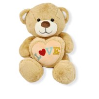 Miś pluszowy beżowy z beżowym sercem na prezent latte beżowy