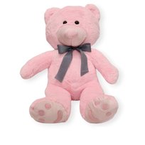 Miś pluszowy misiek na prezent 70 cm różowy + wstążka