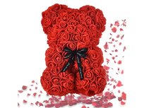 Miś Z Róż 25Cm Z Płatków Róż Prezent Matki Kobiet