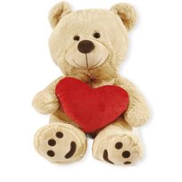 Miś z sercem pluszowy klasyczny Duży Misiek 50 cm Beżowy z sercem
