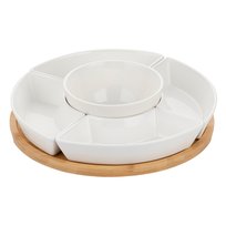 Miseczki do dipów Florina Adria 5 szt. porcelana na bambusowej podstawce