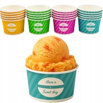 Miseczki do lodów na lody deser 160ml 50szt jednorazowe 100% papier bez SUP