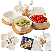 Miseczki Na Przekąski Na Tacy Białe Porcelanowe Talerz Do Przekąsek Dipów Przystawek 28,5 Cm 10 El.